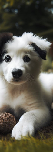 chien jardin heureux