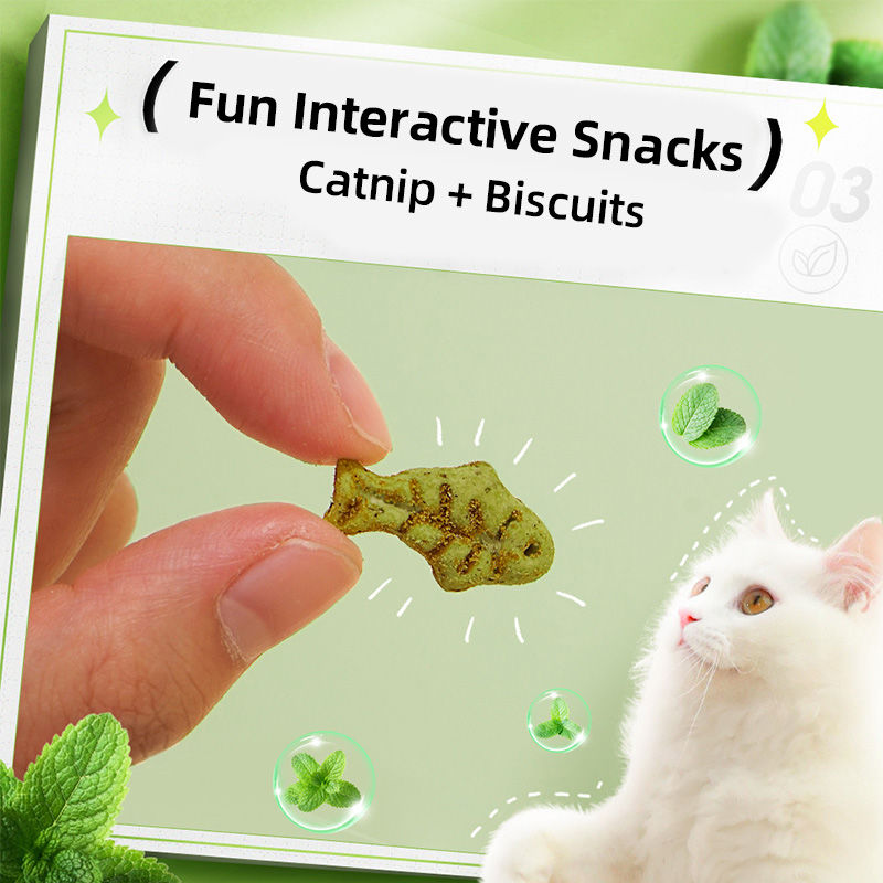 Thumbnail: Biscuits / croquette à la menthe, morue ou poisson pour chat