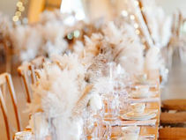 Pampus grass styled Afternoon Tea wedding breakfast table