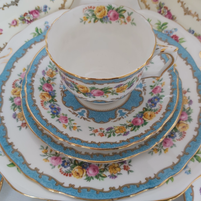 Blue and Floral 8_ plate