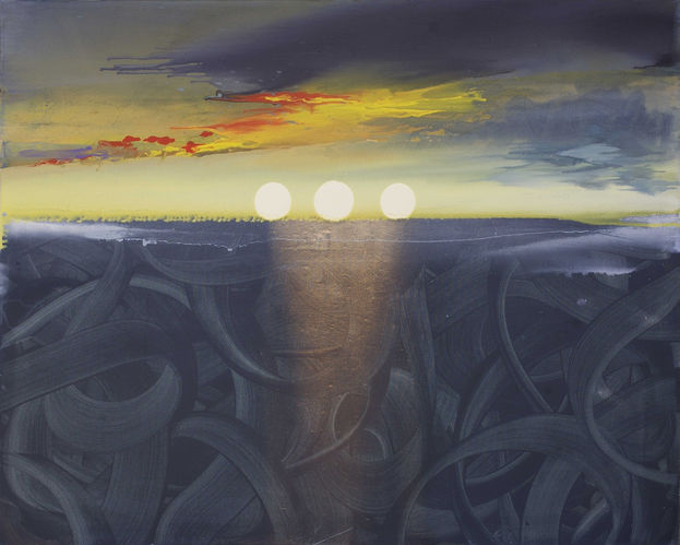 art montpellier Boitard huile sur toile oil on Canvas peinture foire art contemporain coucher de soleil