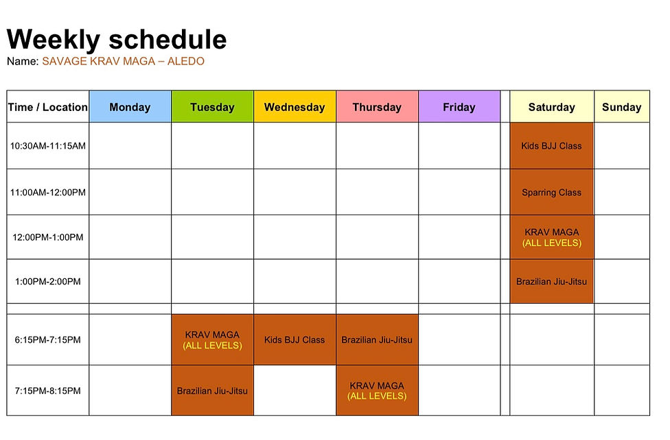 Savage Krav Maga Schedule Aledo 2025 (1).jpg