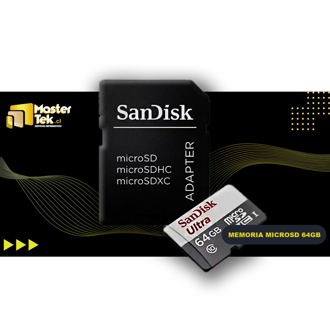Tarjeta De Memoria Microsd 64gb Sandisk + Adaptador 100mb/s