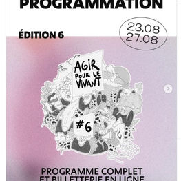 Banner com logo e informações sobre o Festival Agir Pour Le Vivant