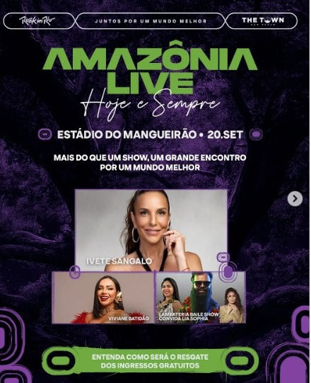 ​Ivete Sangalo, Viviane Batidão e Lambateria Baile Show de Félix Robatto se apresentam no Mangueirão no dia 20 de setembro no Amazônia Live Hoje e Sempre