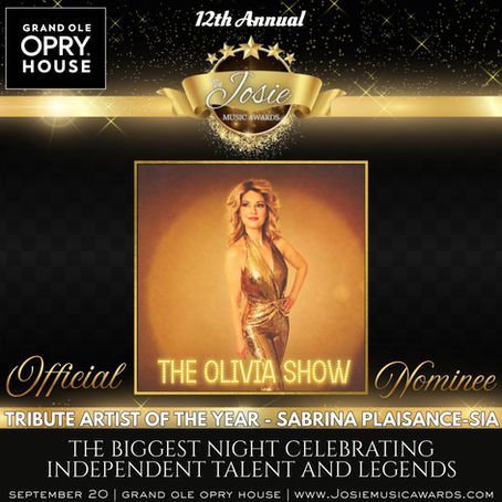 Tribute Artist of the Year Nomination for the 3rd Year in a Row for Sabrina Plaisance-Sia with The Olivia Show!