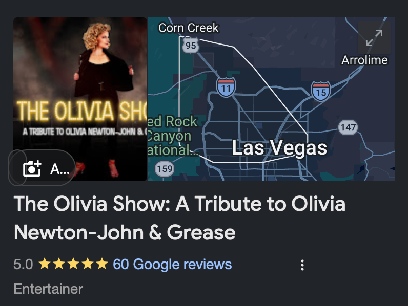 60 Five-Star Reviews for The Olivia Show: A Tribute to Olivia Newton-John & Grease