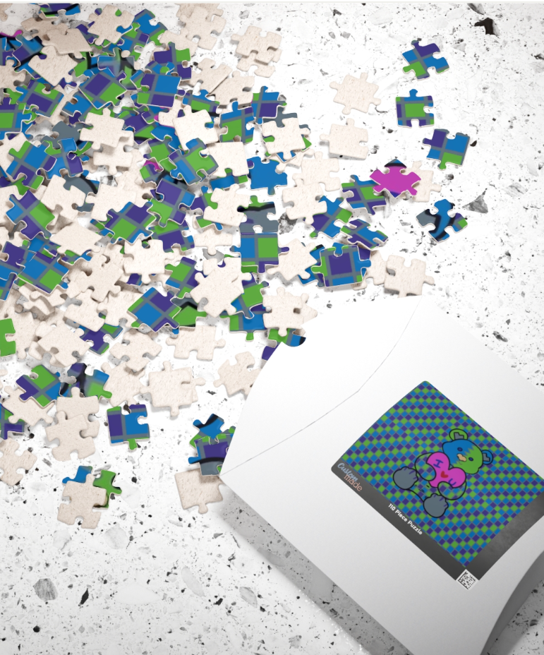 Thumbnail: Checkered Blue, Green & Purple 110 – Piece Jigsaw Puzzle