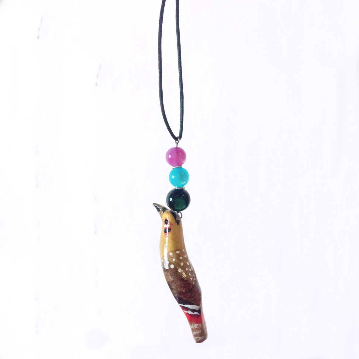 彩繪雀仔吊墜  Wooden  Bird Necklace
