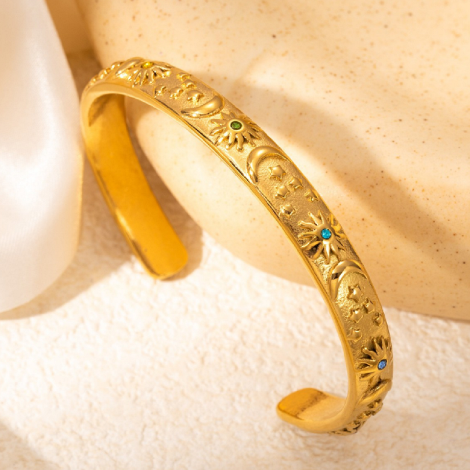 Thumbnail: Vintage Stainless Steel Sun Star Eye Bracelet & Bangle For Women Fashion Party W