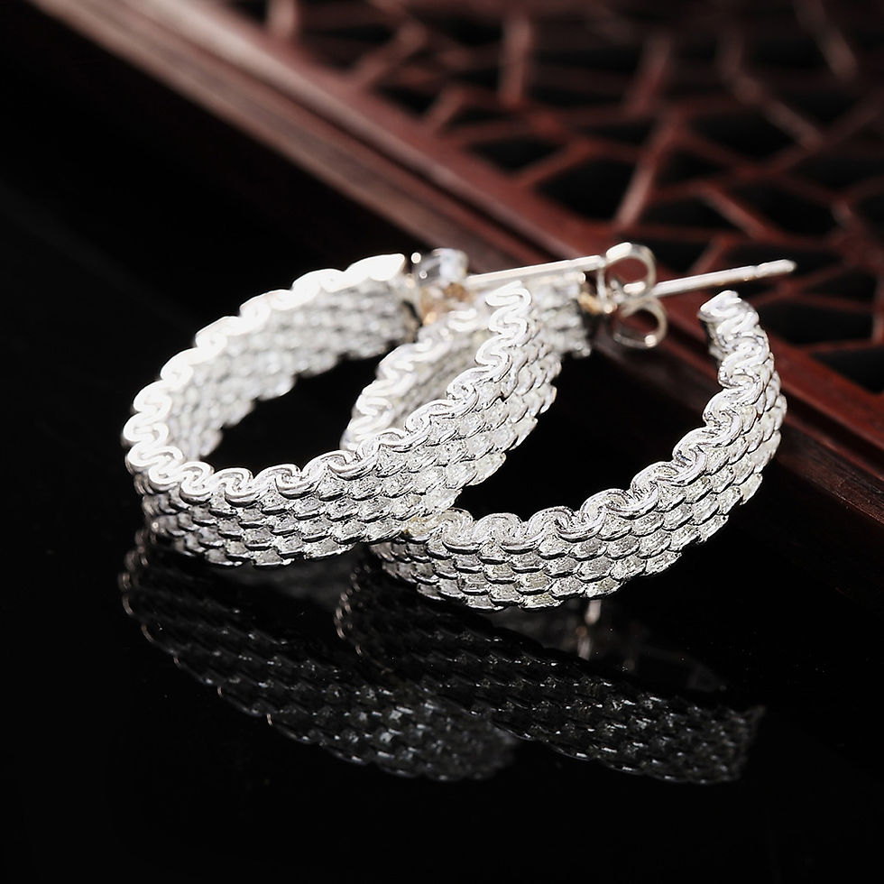 Thumbnail: Popular fine 925 Sterling Silver charms stud Earrings for Women Creativity Chris