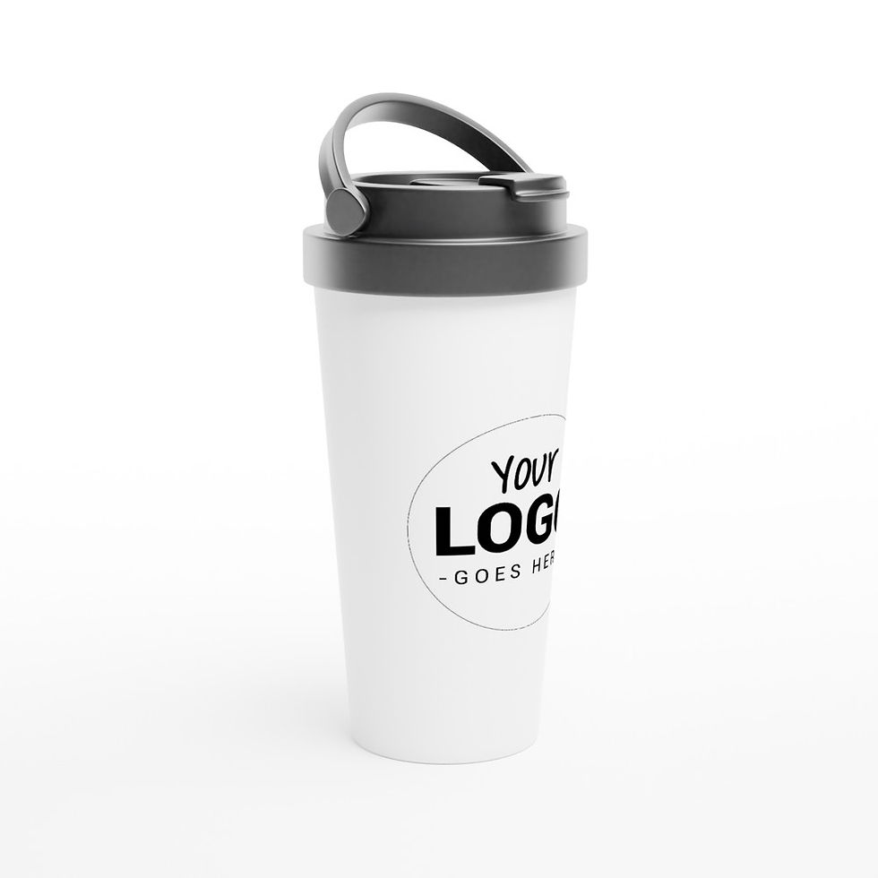 Thumbnail: White 15oz Stainless Steel Travel Mug