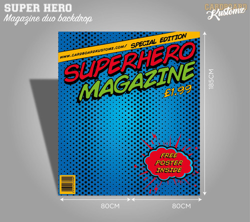 Super Hero Magazine Backdrop | Cardboard Kustomz