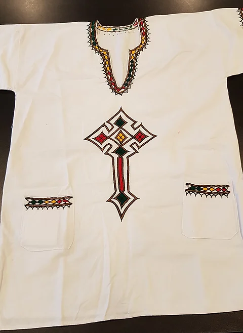 Ethiopian Traditional Shirt For Men Size M Made Out Of 100