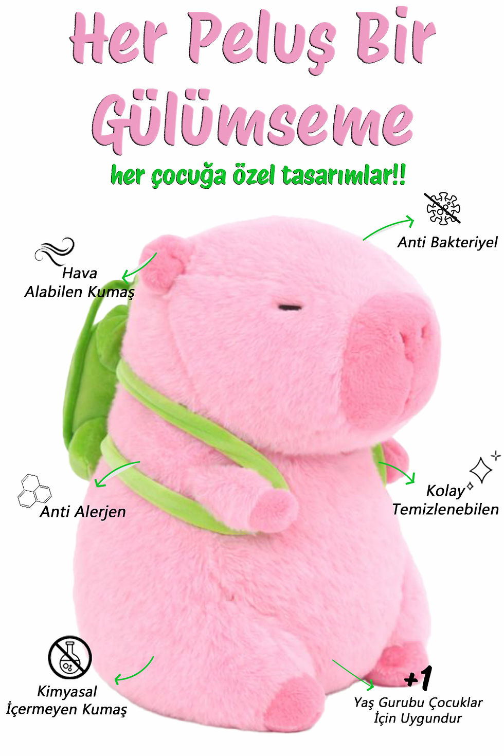 Küçük resim: Capybara 35 cm – Yumuşak & Sevimli Peluş Oyuncak