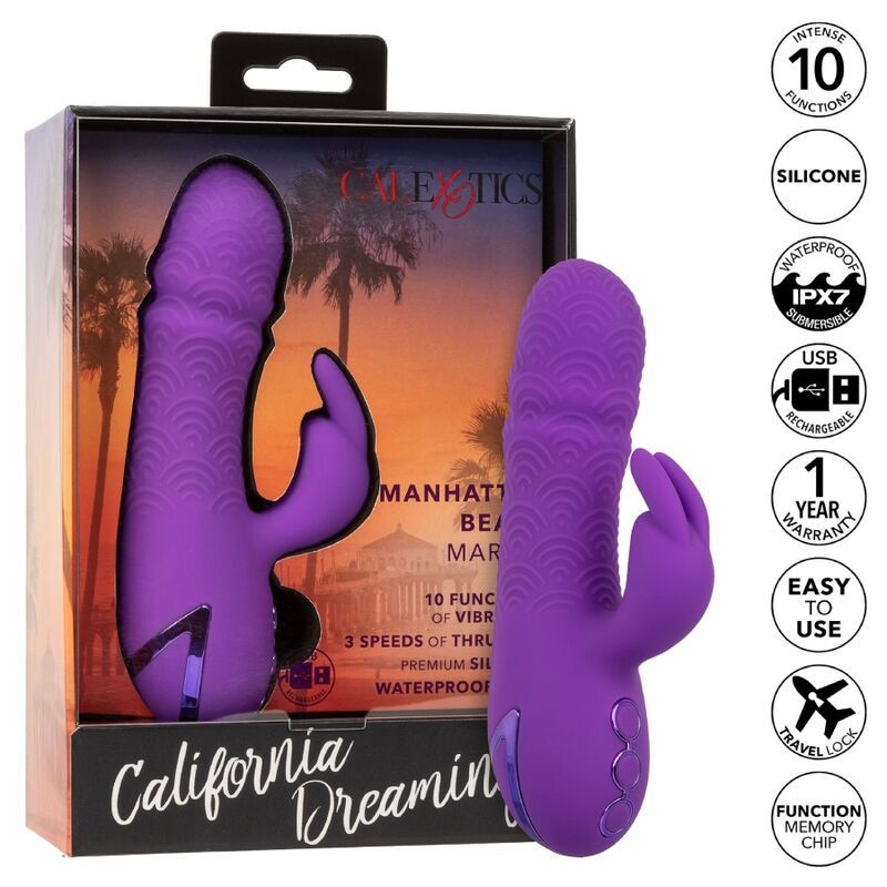 Thumbnail: CALEXOTICS - MANHATTAN BEACH MARVEL VIBRADOR RABBIT MORADO BY CALIFORNIA DREA...