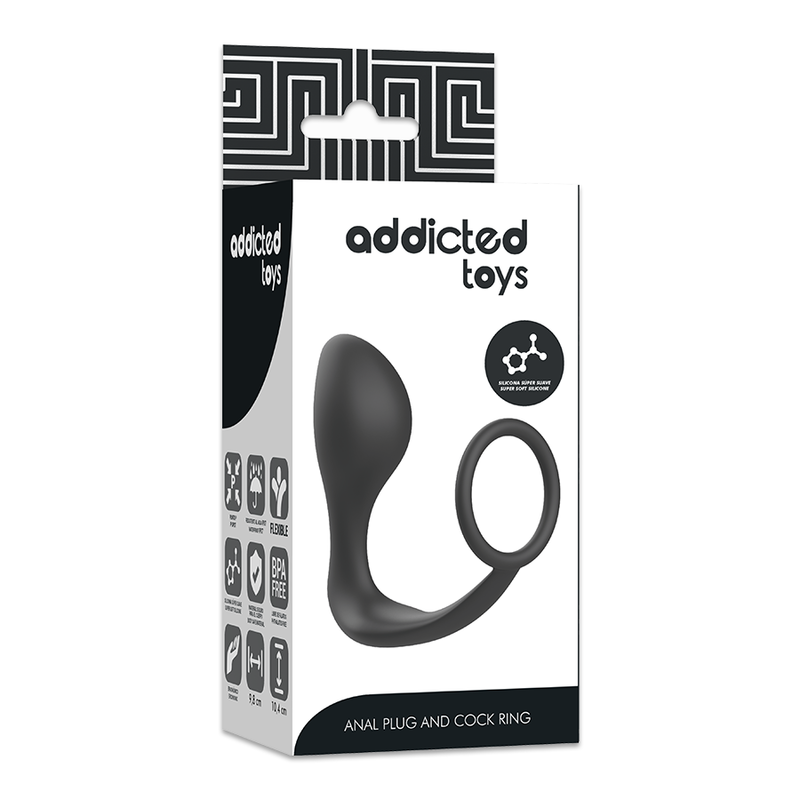 Thumbnail: ADDICTED TOYS - PLUG ANAL CON ANILLO SILICONA NEGRO