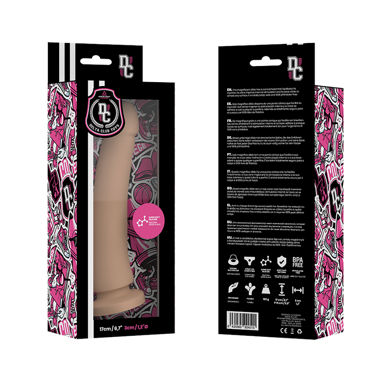 Thumbnail: DELTA CLUB - DILDO REALISTA NATURAL SILICONA MEDICA 17 CM -O- 3 CM