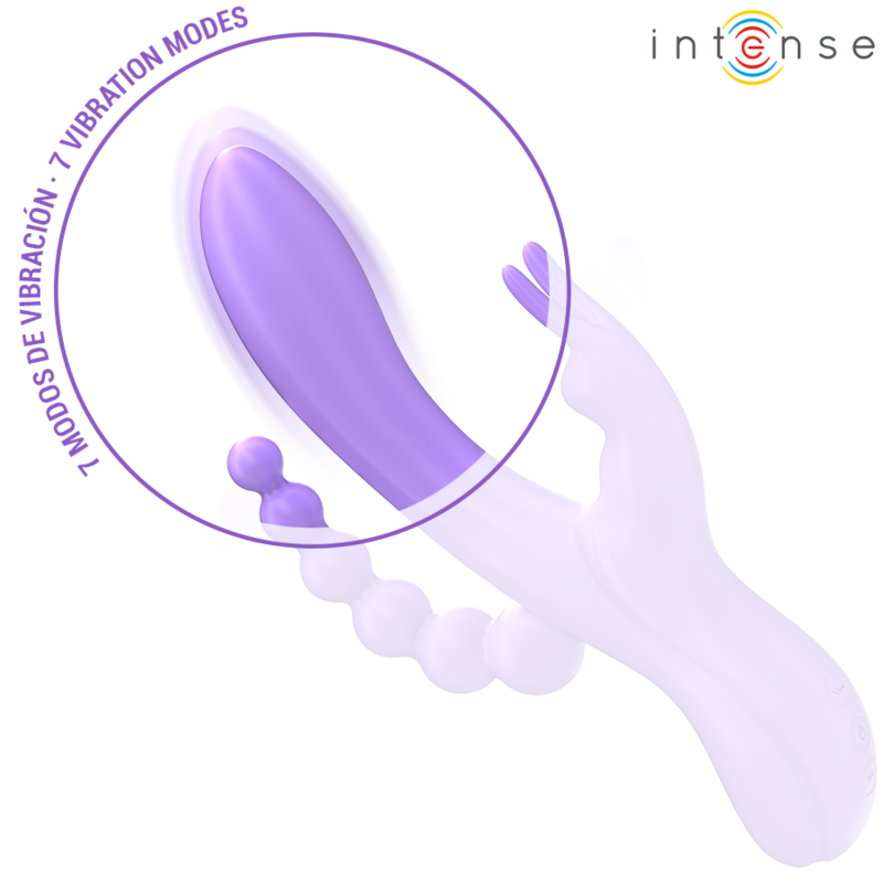Thumbnail: INTENSE - MIKO TRIPLE VIBRADOR RABBIT & ESTIMULADOR & ANAL 7 VIBRACIONES MORADO