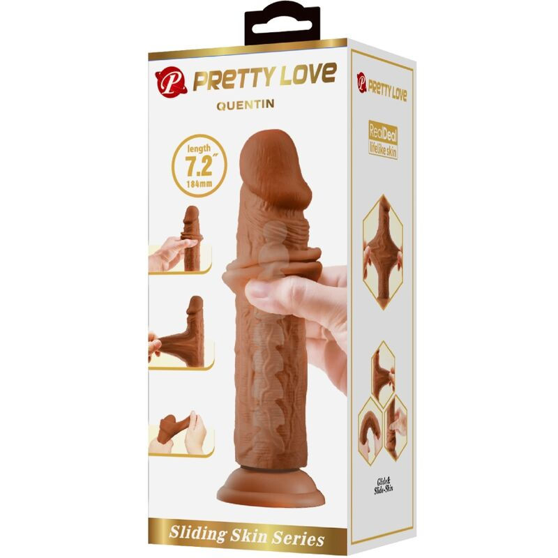 Thumbnail: PRETTY LOVE - QUENTIN DILDO REALÍSTICO 18 CM MULATO