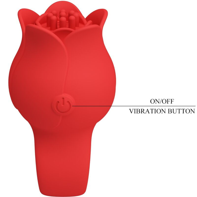 Thumbnail: PRETTY LOVE - JAE VIBRADOR DE DEDO FORMA DE ROSA 10 VIBRACIONES ROJO