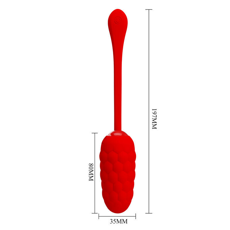 Thumbnail: PRETTY LOVE - HUEVO VIBRADOR CON TEXTURA MARINA RECARGABLE ROJO