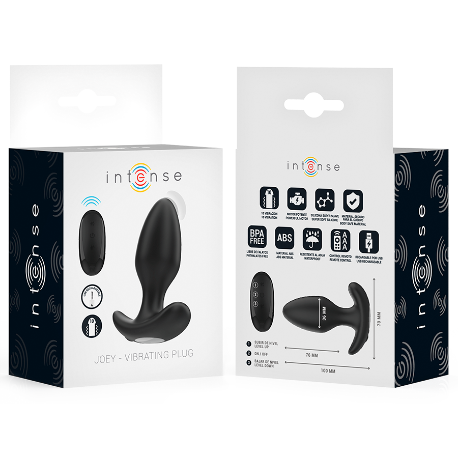 Thumbnail: INTENSE - JOEY PLUG ANAL 10 VIBRACIONES NEGRO CONTROL REMOTO
