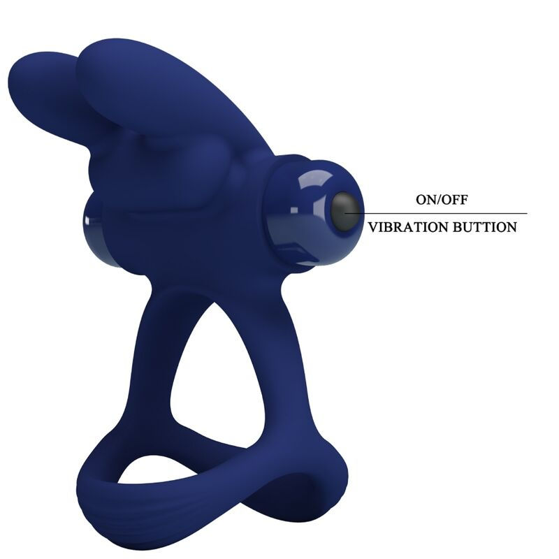 Thumbnail: PRETTY LOVE - FRANCISCO DOBLE ANILLO VIBRADOR RABBIT AZUL