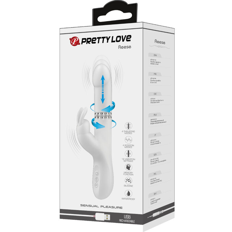 Thumbnail: PRETTY LOVE - REESE VIBRADOR CON ROTACIÓN PLATEADO