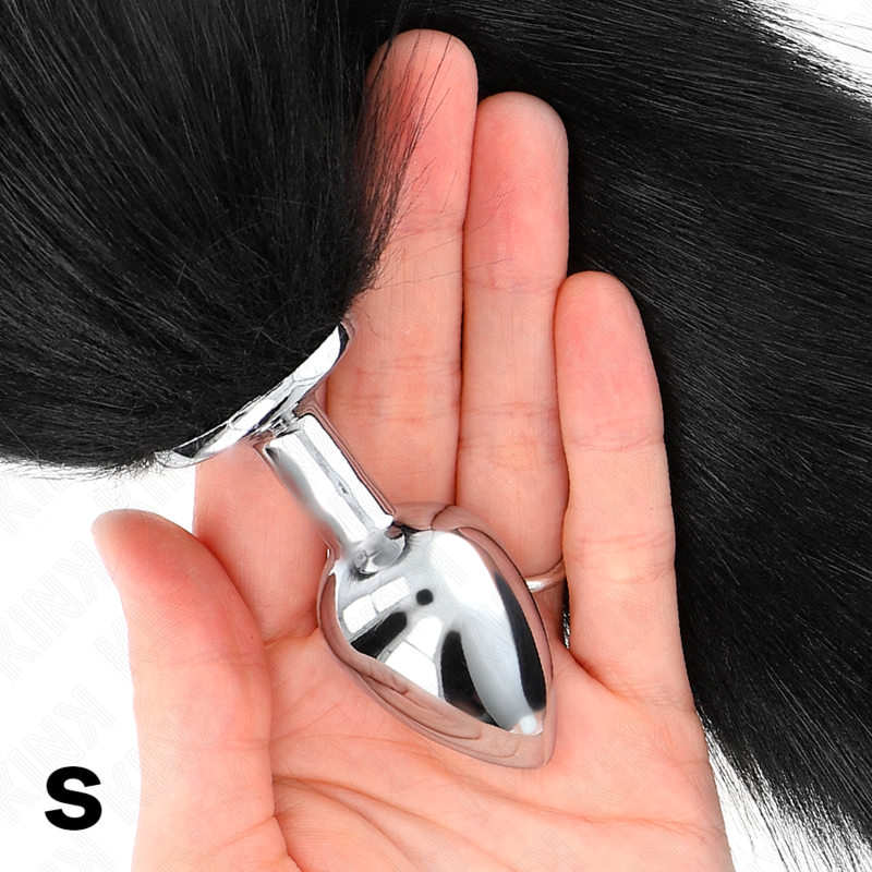 Thumbnail: KINK - PLUG ANAL TALLA S 7 X 3 CM CON COLA SINTÉTICA 40 CM NEGRO