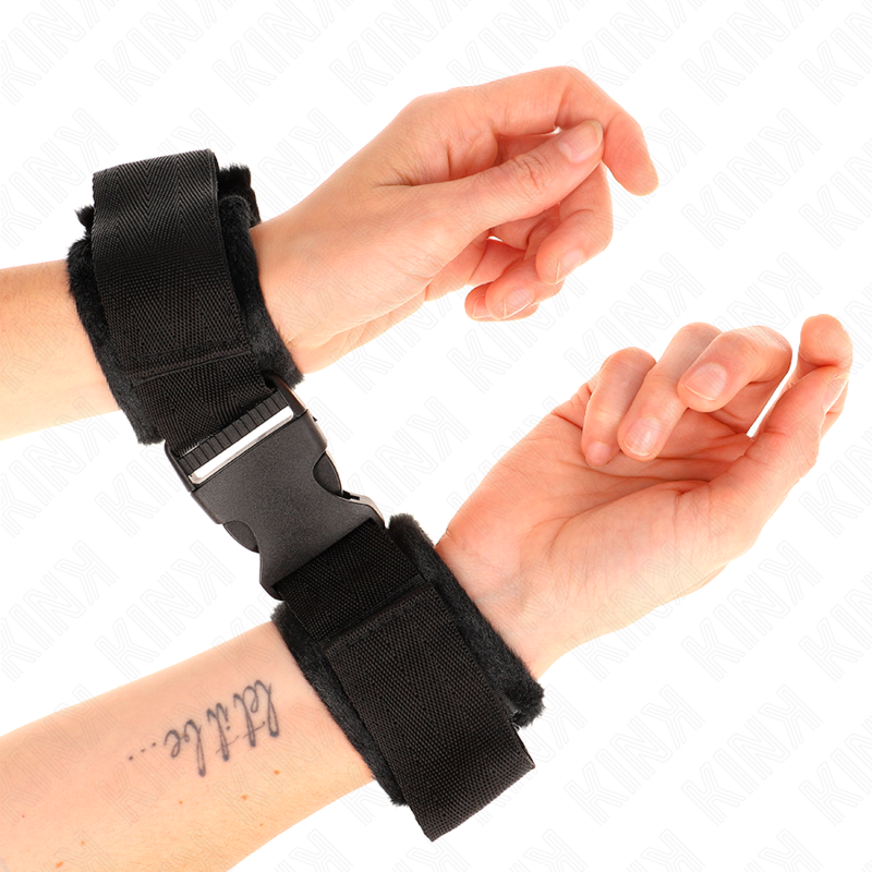 Thumbnail: KINK - MUÑEQUERAS NYLON NEGRO MODELO 1 AJUSTABLE 25-35 CM X 6 CM