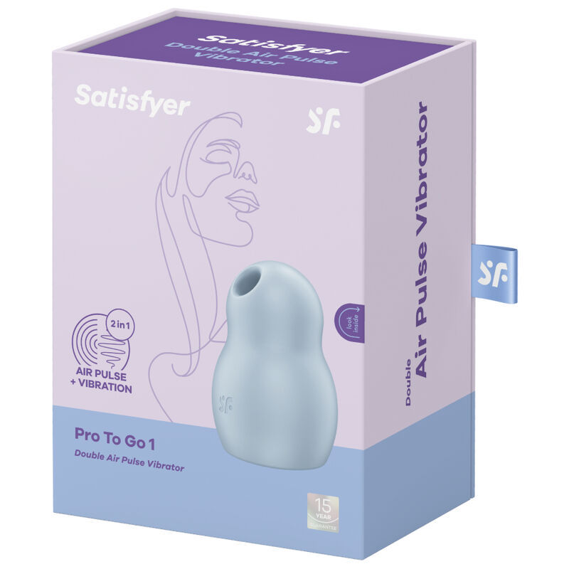 Thumbnail: SATISFYER - PRO TO GO 1 ESTIMULADOR Y VIBRADOR DOBLE AZUL