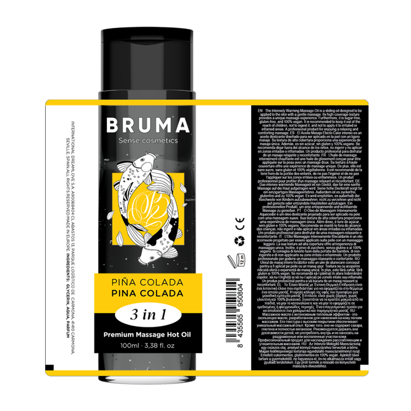 Thumbnail: BRUMA - ACEITE DE MASAJE PREMIUM EFECTO CALOR SABOR PIÑA COLADA 3 EN 1 - 100 ML