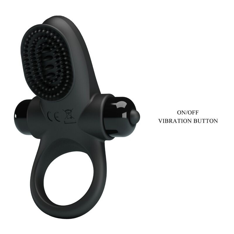 Thumbnail: PRETTY LOVE - ANILLO VIBRADOR II PARA PENE NEGRO