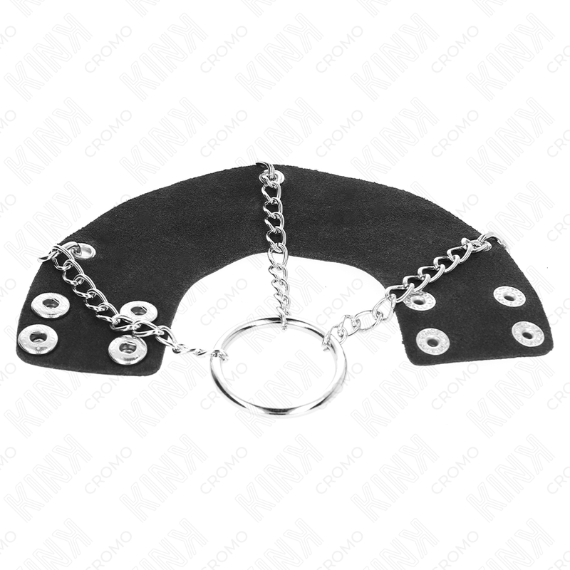 Thumbnail: KINK - ANILLO PENE 4 CM CADENA 7 CM METAL CON CINTURÓN CUERO
