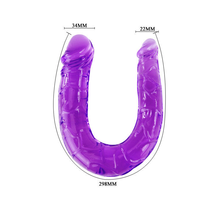Thumbnail: BAILE - DILDO DOBLE EN GELATINA FLEXIBLE LILA