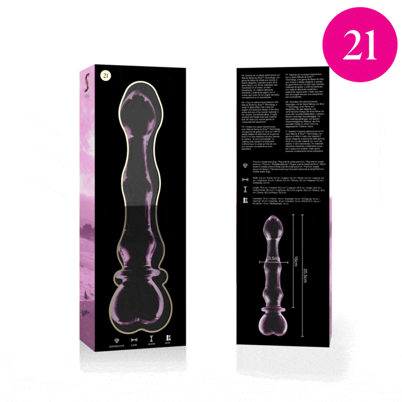 Thumbnail: NEBULA SERIES BY IBIZA - MODELO 21 DILDO CRISTAL ROSA 20.5 CM -O- 3.5 CM