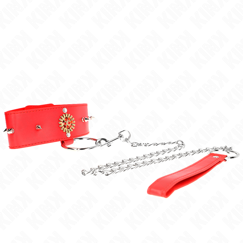KINK - COLLAR CON CORREA 65 CM CUELLO DE DIAMANTES ROJO AJUSTABLE 35-51 CM X ...