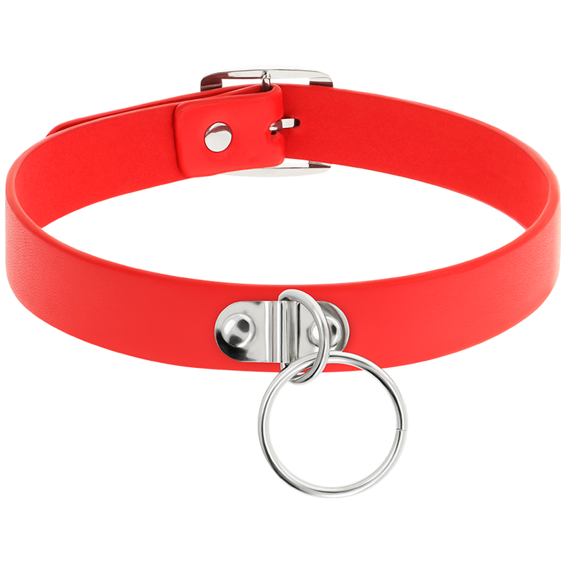 Thumbnail: COQUETTE CHIC DESIRE - COLLAR CUERO VEGANO ROJO ACCESORIO WOMAN FETISH