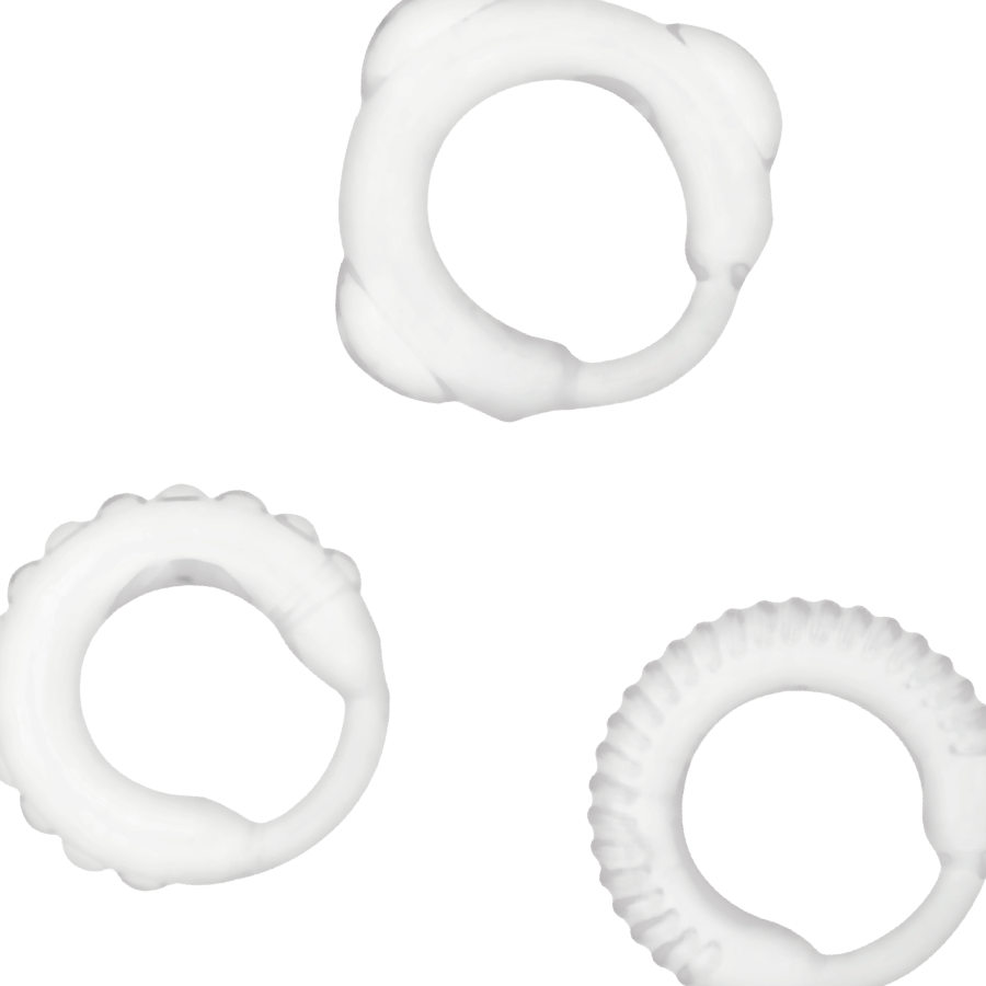 Thumbnail: ADDICTED TOYS - SET 3 ANILLOS PENE CLEAR