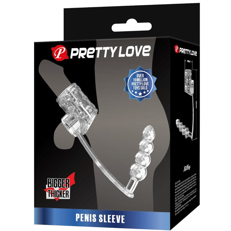 Thumbnail: PRETTY LOVE - FUNDA PARA PENE CON PLUG ANAL TRANSPARENTE