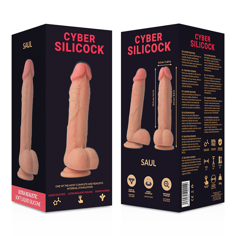 Thumbnail: CYBER SILICOCK - SAUL REALÍSTICO SILICONA LÍQUIDA 21 CM -O- 4.2 CM
