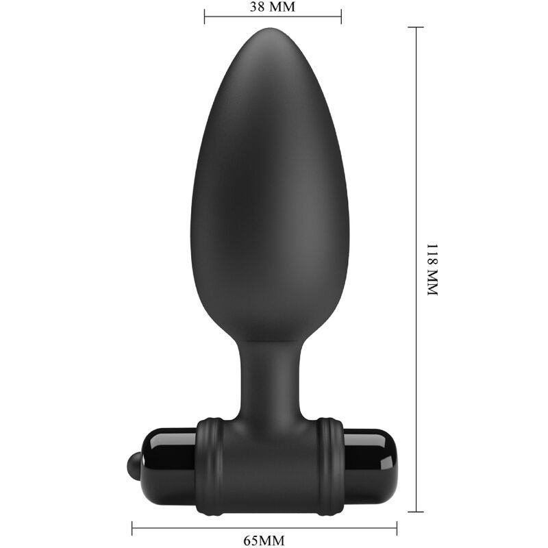 Thumbnail: PRETTY LOVE - VIBRA BUTT PLUG 2 PLUG ANAL 10 VIBRACIONES NEGRO