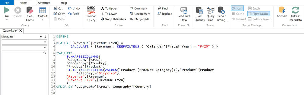 Using DAX as a Query Language