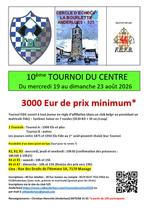 Tournoi du centre 2026