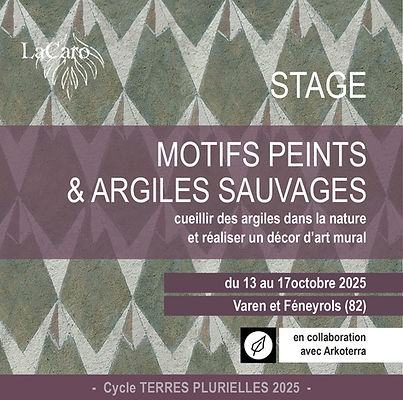 stage motifs peints et argiles sauvages - automne 2025 - par LaCaro, peintures murales à motifs à base d'argile