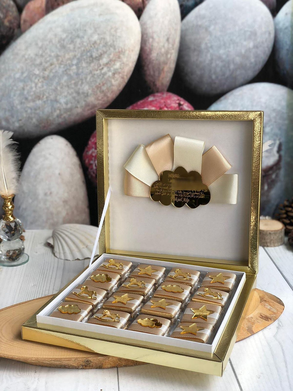 Thumbnail: İsimli Bebek Çikolatası Mevlüt Hediye - Söz Nişan Nikah Şekeri - Çikolata Kutusu