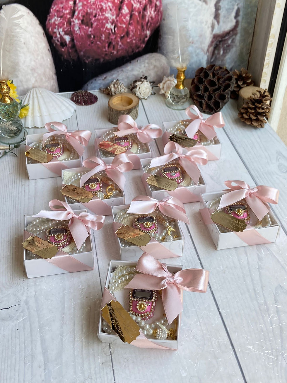 Thumbnail: Taş İnci Tasarım Tespih & Taşlı Zikirmatik - Hediyelik Zikirmatik -  10'lu Set