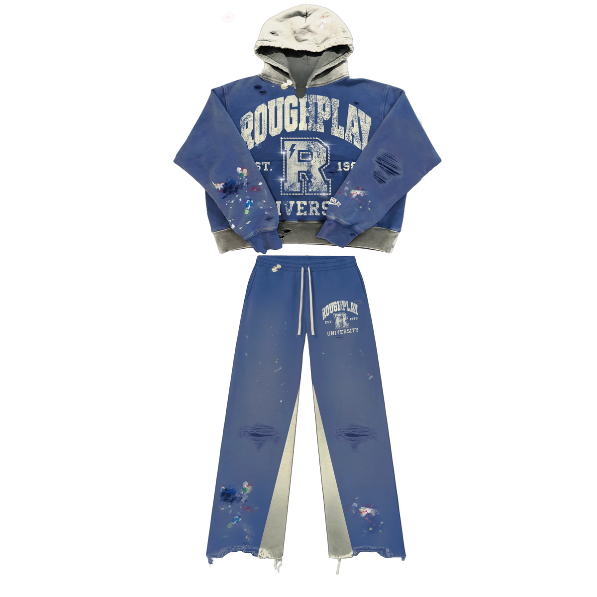 roughplay University Sweatsuit - Blue/Cream