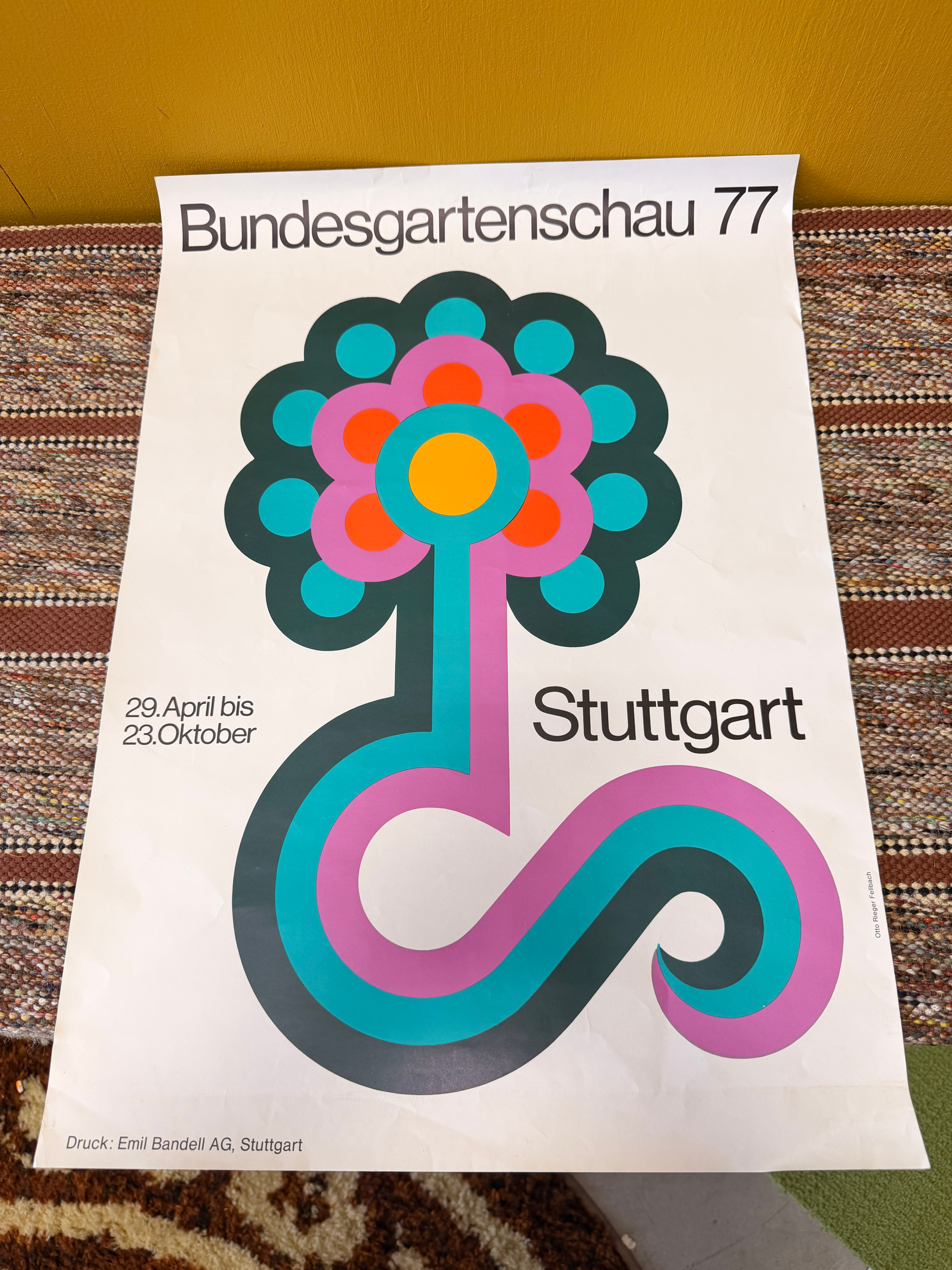 Original 1977 Bundesgartenshau Event Poster